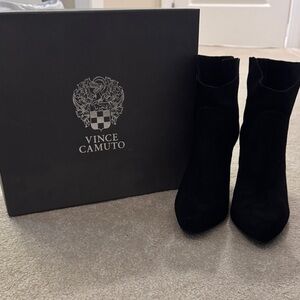 Vince Camuto Black Suede Ankle Booties